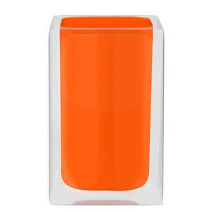 Tandenborstelbeker Cube kunststof - Oranje