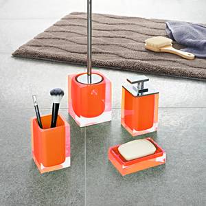 Zahnputzbecher Cube Kunststoff - Orange