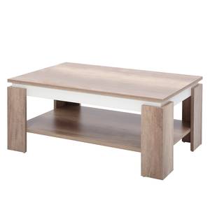 Table basse Paola Imitation chêne sauvage / Blanc