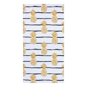 Serviette de plage Pineapple Tissu - Blanc / Doré