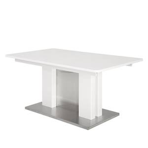 Table Warwick Acier - Blanc brillant / Argenté