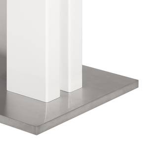 Eettafel Warwick staal - hoogglans wit/zilverkleurig