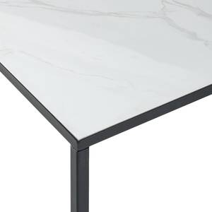 Table basse Nolla II Imitation marbre blanc / Noir