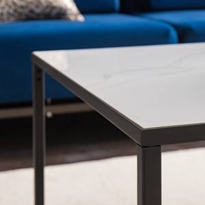 Table basse Nolla II Imitation marbre blanc / Noir