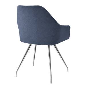 Chaises à accoudoirs Tibau (lot de 2) Imitation cuir / Acier inoxydable - Gris bleu