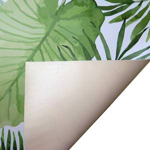 Tapis de bain Gleize Vinyle - Vert / Blanc - 70 x 180 cm