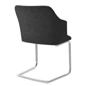 Chaises cantilever Tibau (lot de 2) Imitation cuir / Acier inoxydable - Anthracite