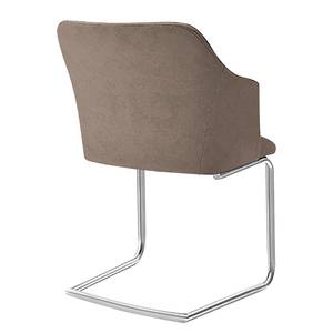 Chaises cantilever Tibau (lot de 2) Imitation cuir / Acier inoxydable - Taupe