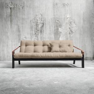 Schlafsofa Poetry Webstoff - Creme - Schwarz