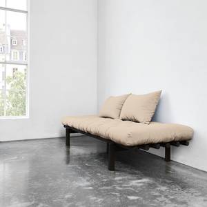 Schlafsofa Pace Webstoff - Creme - Schwarz