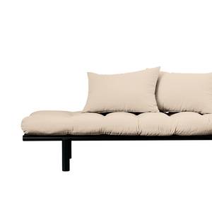 Schlafsofa Pace Webstoff - Creme - Schwarz