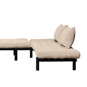 Schlafsofa Pace Webstoff - Creme - Schwarz