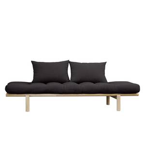 Schlafsofa Pace Webstoff - Schwarz - Beige