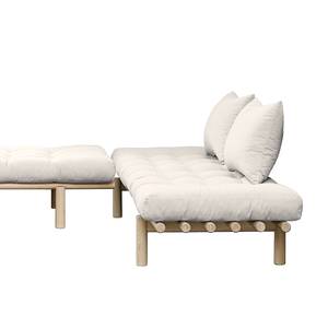 Canapé convertible Pace Tissu - Blanc - Beige