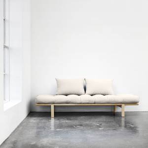 Schlafsofa Pace Webstoff - Weiß - Beige