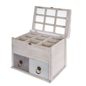 Holzbox Mikene Weiß / Grau