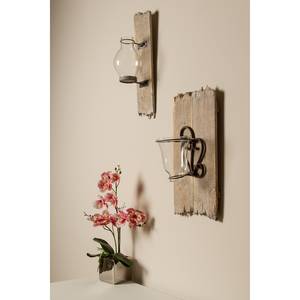 Bougeoir mural Wallha MDF - Blanc / Marron