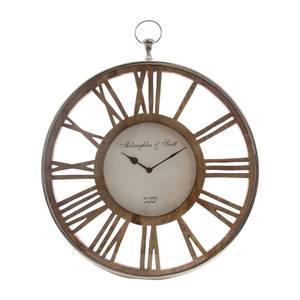 Horloge murale Yengarie Acier inoxydable / Manguier - Marron / Argenté