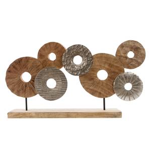 Objet décoratif Wheel Fer / Manguier - Marron / Argenté