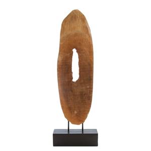 Sculptuur Log Slice Vertical mangohout - bruin/zwart