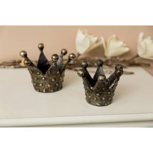 Teelichthalter Crowns (2-teilig) Aluminium - Grau