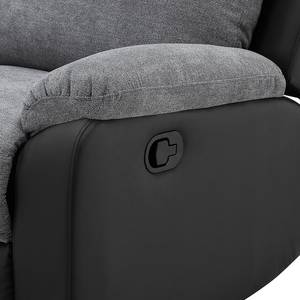 Canapé relax Warmun (2 places) Imitation cuir / Microfibre - Noir / Gris