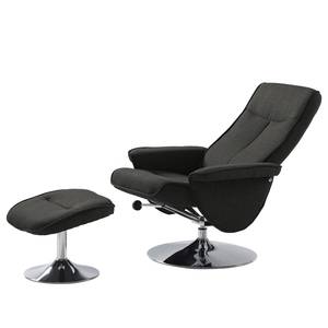 Relaxfauteuil Selfors II Vlakweefsel - Donkergrijs