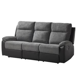 Canapé relax Warmun (3 places) Imitation cuir / Microfibre - Noir / Gris