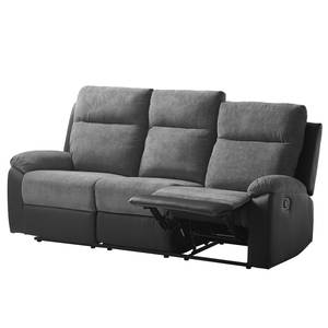 Canapé relax Warmun (3 places) Imitation cuir / Microfibre - Noir / Gris