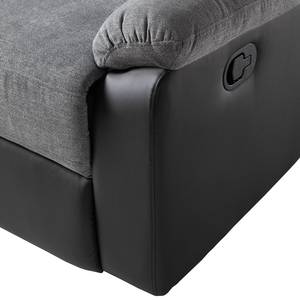 Canapé relax Warmun (3 places) Imitation cuir / Microfibre - Noir / Gris