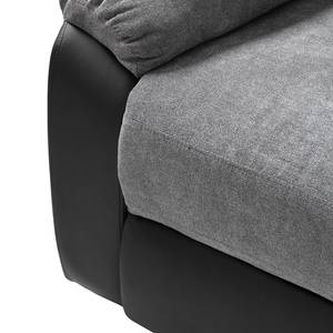 Relaxsofa Warmun (3-Sitzer) Kunstleder / Microfaser - Schwarz / Grau