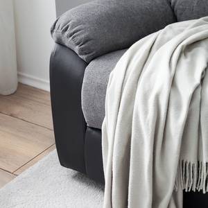 Canapé relax Warmun (3 places) Imitation cuir / Microfibre - Noir / Gris