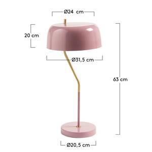 Lampe Verse Acier - 1 ampoule - Rose