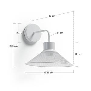 Wandlamp Mody Staal - 1 lichtbron - Wit