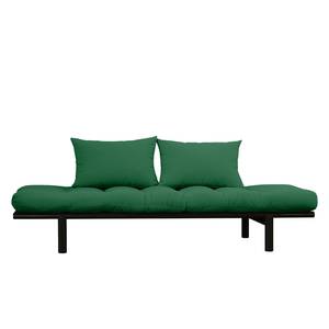 Canapé convertible Pace Tissu - Vert - Noir