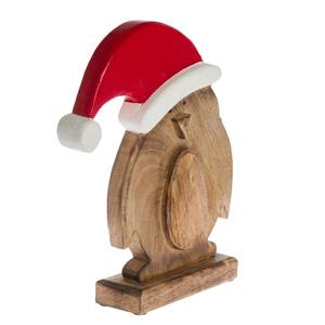 Oiseau de Noël en bois décoratif Manguier - Rouge / Blanc