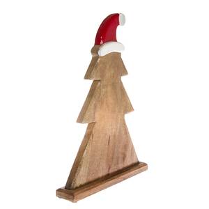 Sapin de Noël en bois décoratif Manguier - Rouge / Blanc