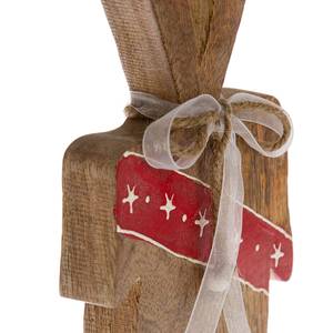 Sierobject Holzkerze mangohout - rood/wit - Hoogte: 50 cm