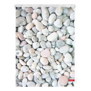 Store enrouleur galets Tissu - Blanc / Gris - 70 x 150 cm