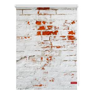 Klemmfix-Rollo Mauer Webstoff - Weiß / Rot - 100 x 150 cm