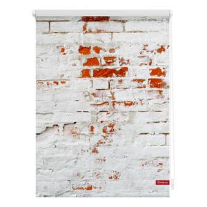 Rolgordijn Muur Geweven stof - wit/rood - 120 x 150 cm