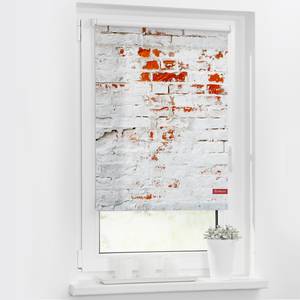 Rolgordijn Muur Geweven stof - wit/rood - 45 x 150 cm