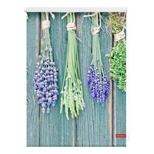 Store enrouleur herbes aromatiques Tissu - Bleu pétrole / Violet - 100 x 150 cm