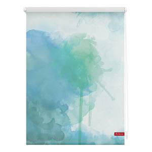 Store enrouleur aquarelle Tissu - Bleu / Vert - 45 x 150 cm