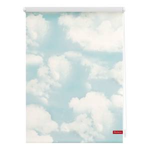 Klemmfix-Rollo Wolken Webstoff - Hellblau / Weiß - 120 x 150 cm