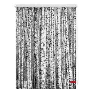 Store enrouleur bouleaux Tissu - Noir / Blanc - 80 x 150 cm