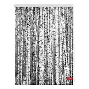 Store enrouleur bouleaux Tissu - Noir / Blanc - 100 x 150 cm