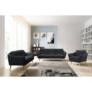 Sofa Lucinda I (2-Sitzer) Webstoff Hanabi: Anthrazit - Beige