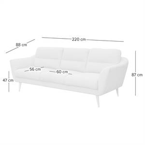 Sofa Lucinda I (3-Sitzer) Webstoff - Webstoff Hanabi: Stahlblau - Beige