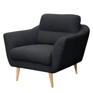 Fauteuil Lucinda Tissu - Tissu Hanabi: Anthracite - Beige